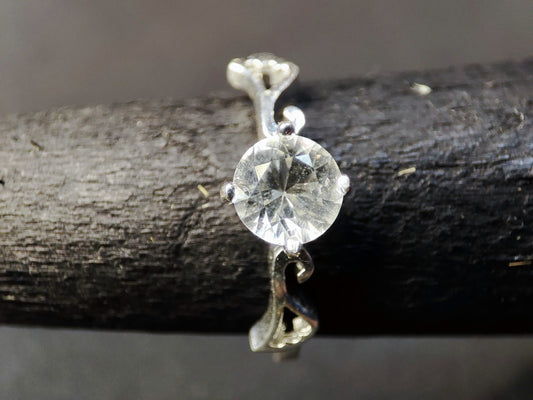 Sterling Silver White Topaz Solitaire Ring: Natural, Untreated & Ethically Sourced